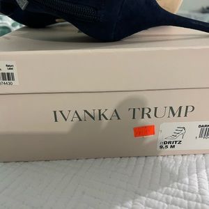 Navy suede high heels